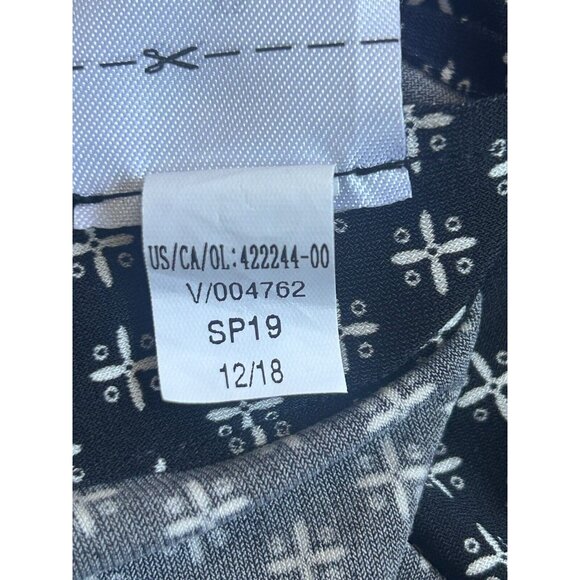 Banana Republic| Women's Black & White Print Shift Top Side Tie Accent XS - Picture 10 of 13